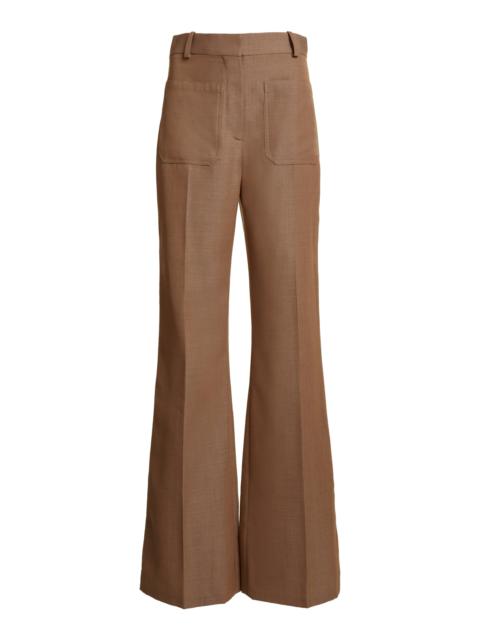 Flared Wool Pants brown