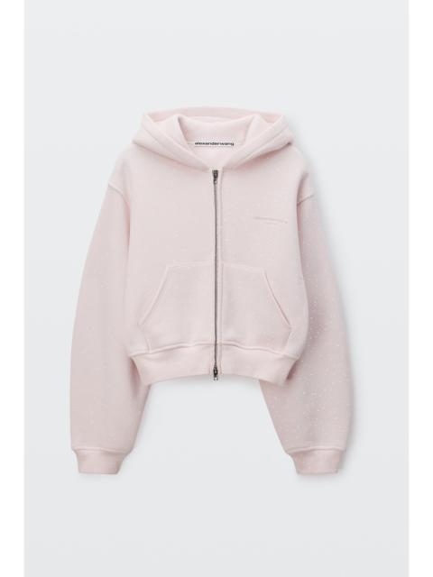 Alexander Wang crystal hotfix zip-up hoodie