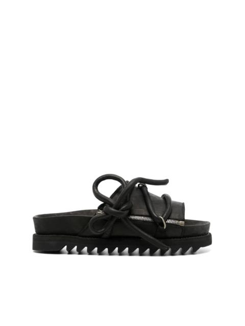 Guidi lace-up leather sandals