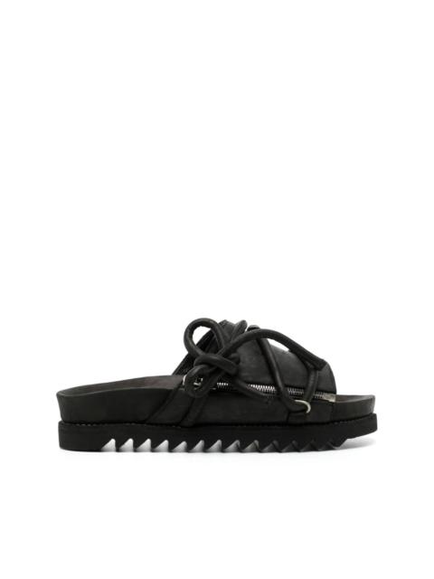 Guidi lace-up leather sandals