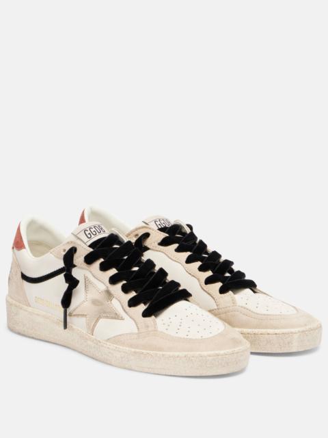Ball Star suede-trimmed leather sneakers