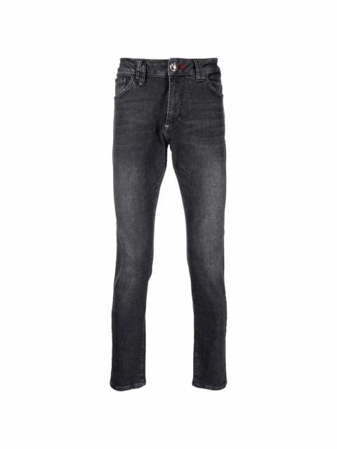 low-rise slim-cut jeans