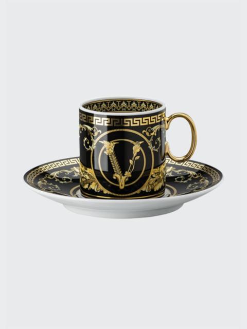 VERSACE Virtus Gala Black AD Cup & Saucer