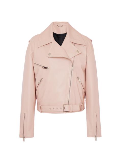 Leather Moto Jacket pink