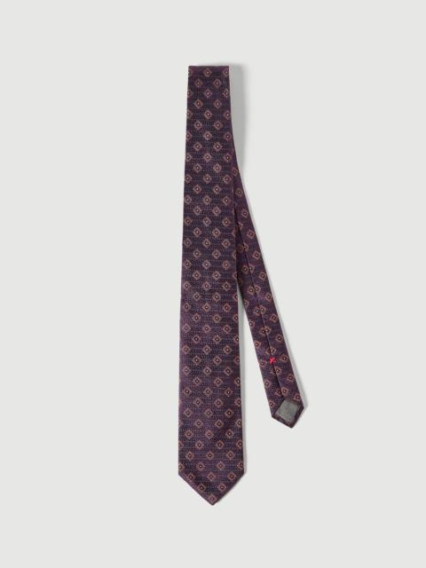 Brunello Cucinelli Silk tie with geometric pattern