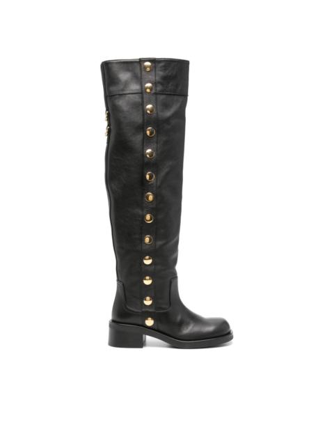 50mm stud-embellished knee boots