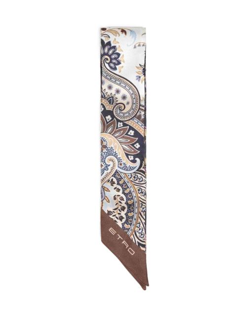 Etro Black silk twill paisleyna with Paisley pattern