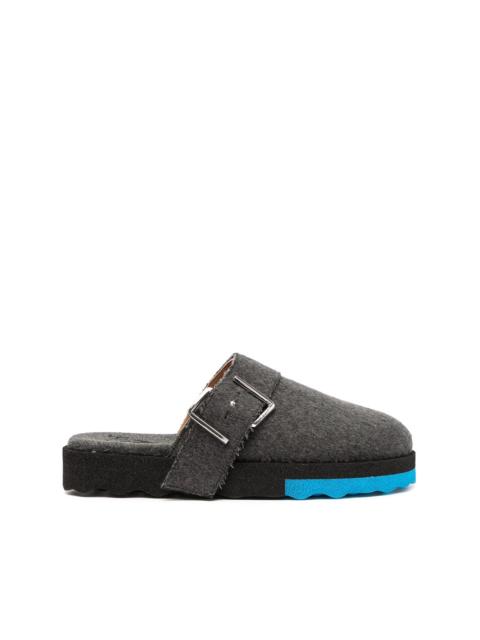 Off-White buckle-detail felted slippers