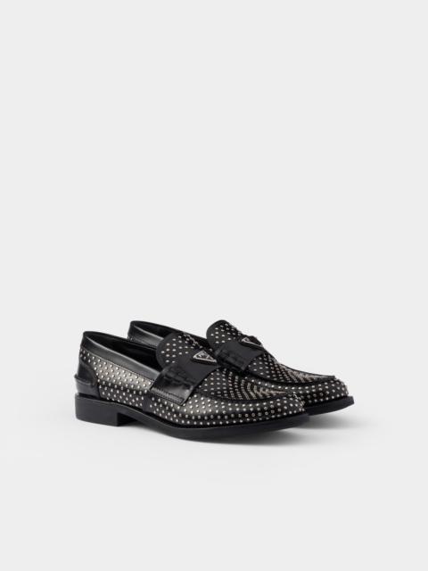 Prada Studded brushed leather loafers