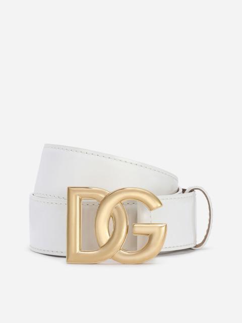 Dolce & Gabbana Shiny calfskin belt with DG logo