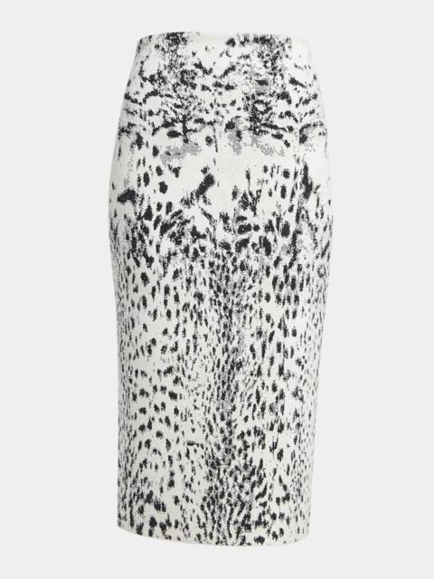 TOM FORD Lynx Jacquard Compact Velvet Knit Pencil Skirt