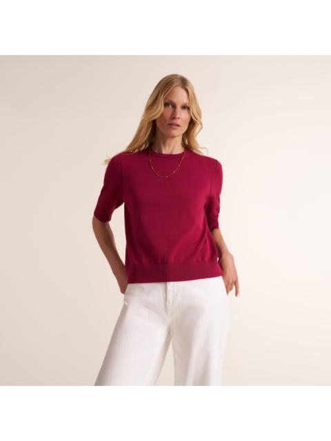 M.M.LaFleur Iroha Button Back Top - Cotton Silk Knit