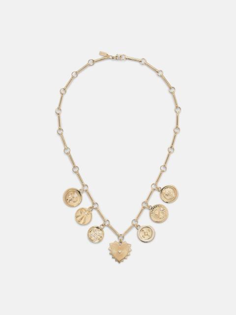 FOUNDRAE Love 18kt gold chain choker with diamonds
