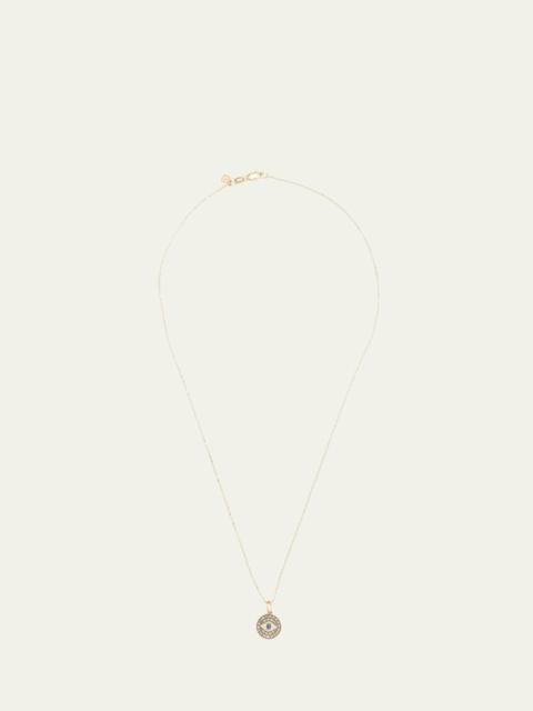 SYDNEY EVAN Small Diamond Evil Eye Medallion Necklace