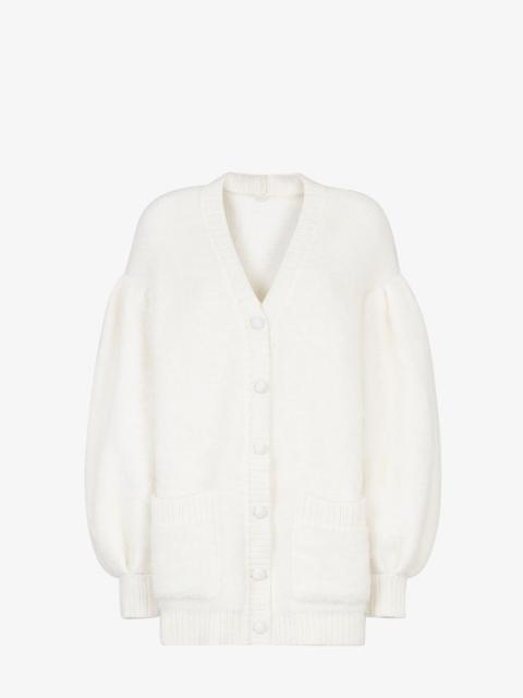FENDI White mohair cardigan