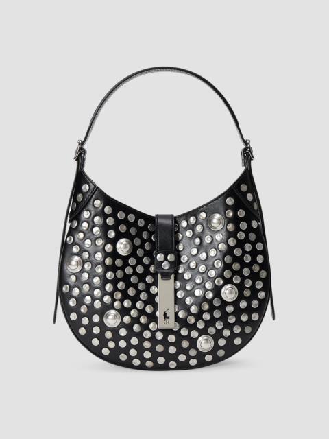 Polo Ralph Lauren Women's Studded Leather Saddle Bag - Black
