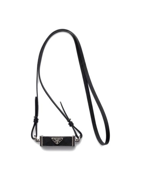 Prada triangle-logo leather smartphone case