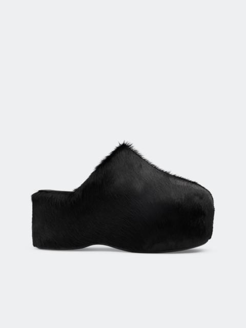 SIMONMILLER Platform Bubble Clog In Black Pony Hair