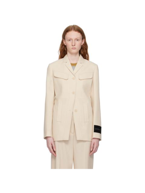 Off-White Beige Notched Blazer