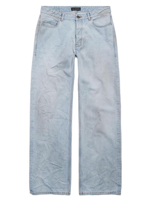 BALENCIAGA Men's Distressed Relaxed Fit Jeans - Light Blue