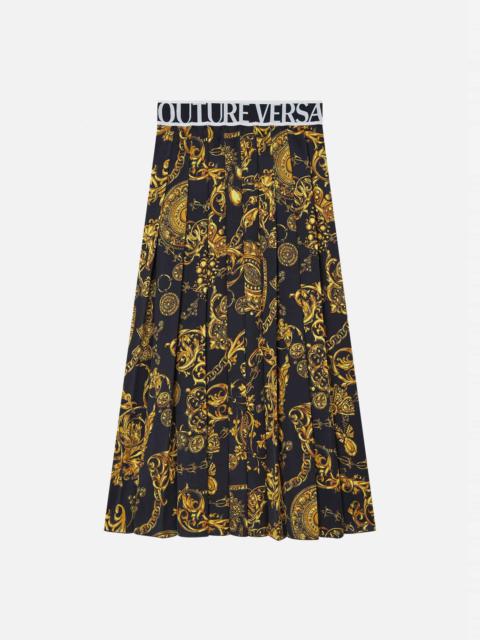 VERSACE JEANS COUTURE Regalia Baroque Print Pleated Midi Skirt