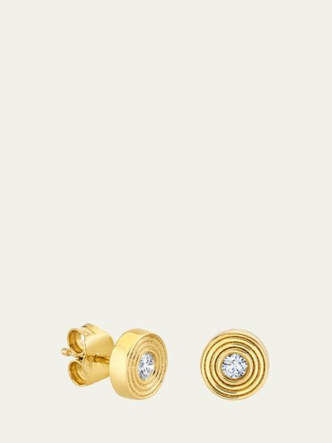 SYDNEY EVAN 14K Diamond Fluted Bezel Stud Earring, Single