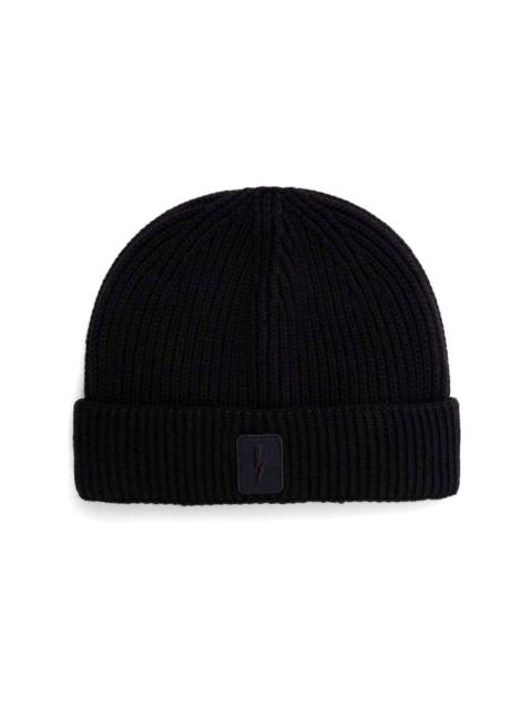 Neil Barrett logo-appliqué beanie