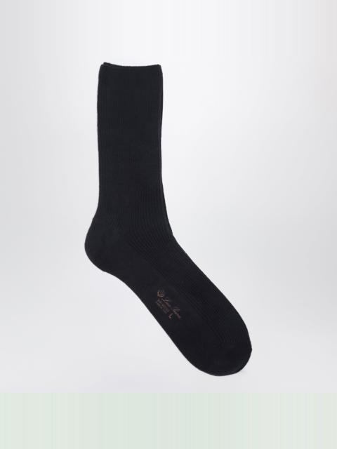 Loro Piana Navy blue socks in baby cashmere
