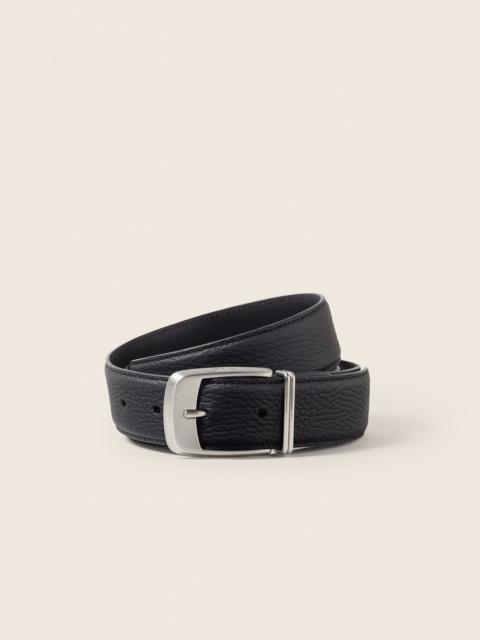 ZEGNA BLACK LEATHER BELT