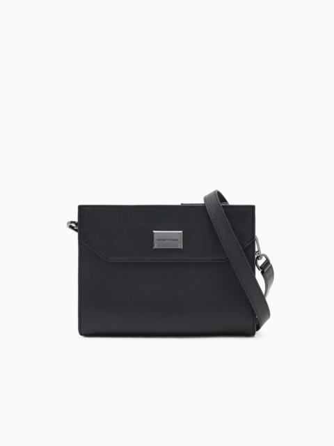 EMPORIO ARMANI SHOULDER BAG IN TUMBLED LEATHER