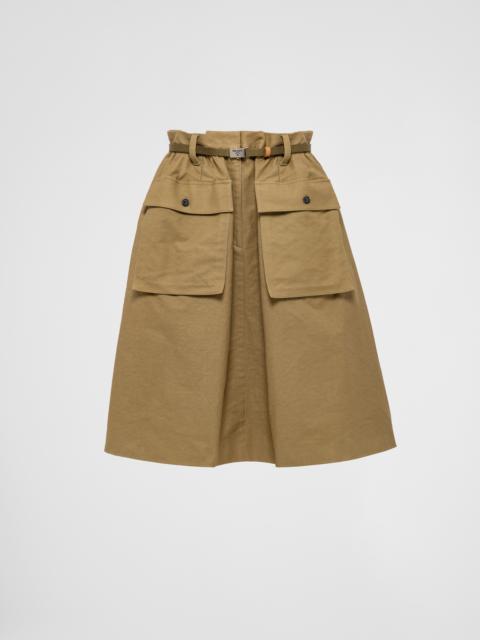 Prada Prada Woman Army Green Cotton Skirt | luosophy