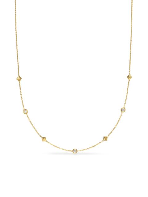 DAVID YURMAN Women's Petite Modern Renaissance Station Necklace in 18K Yellow Gold with Diamonds, 4.6MM - Diamond