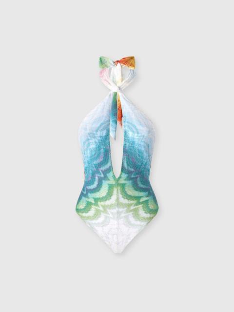 Missoni One-piece swimsuit in shaded lamé viscose with cut-out detail