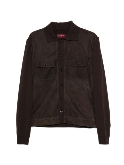 GUCCI leather shirt jacket