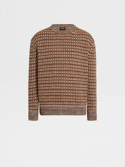 ZEGNA DARK RED OASI CASHMERE CREWNECK