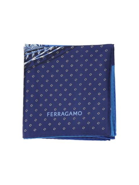 FERRAGAMO logo-print silk scarf