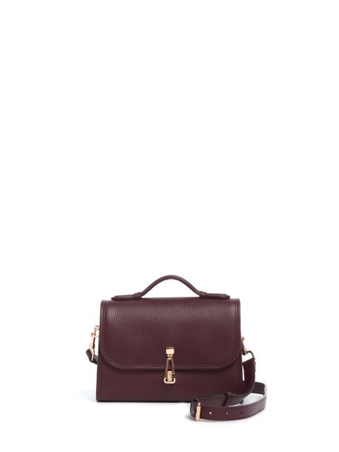 GABRIELA HEARST Small Leonora Flap Bag in Bordeaux Textured Leather