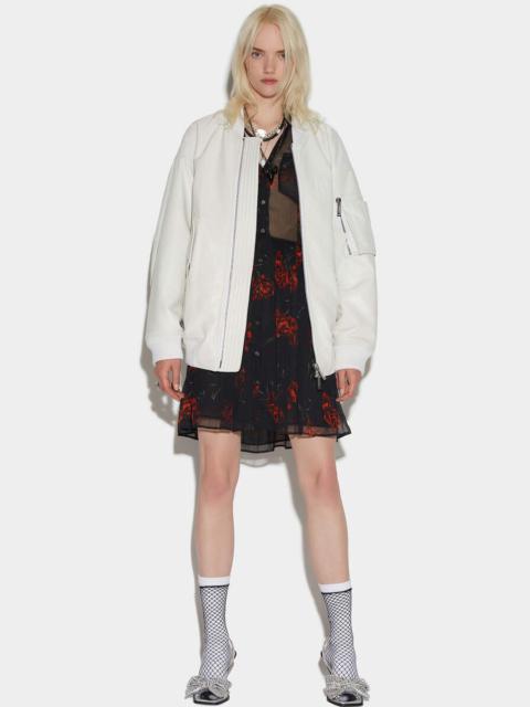 DSQUARED2 LEATHER OVER BOMBER JACKET