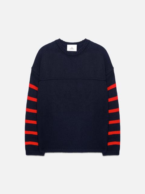 The Elder Statesman AIRSPUN STRIPE DUME CREW