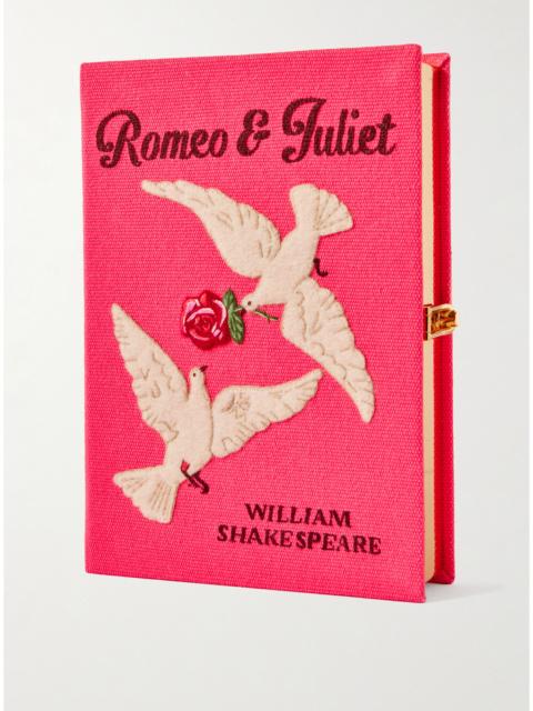 Olympia Le-Tan Romeo & Juliet Embroidered Appliquéd Canvas Clutch