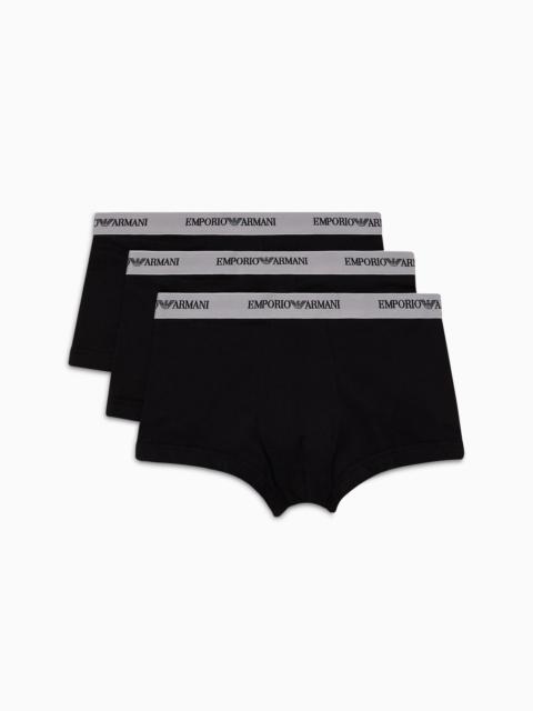 EMPORIO ARMANI Three-pack of boxer briefs with core logo band