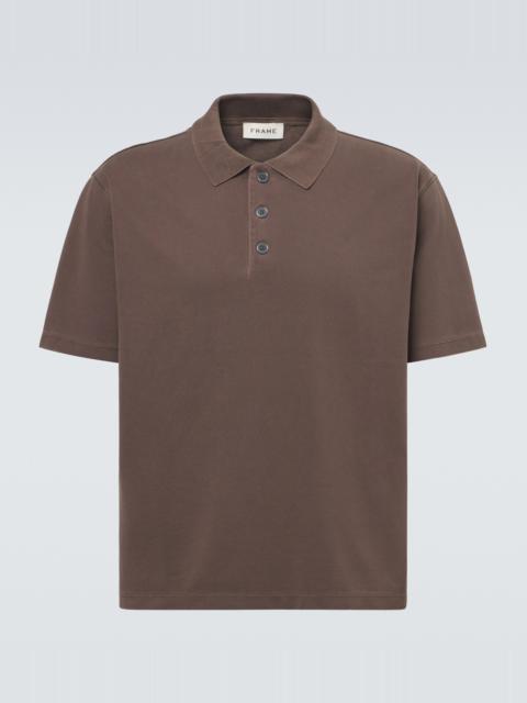 FRAME Cotton piqué polo shirt