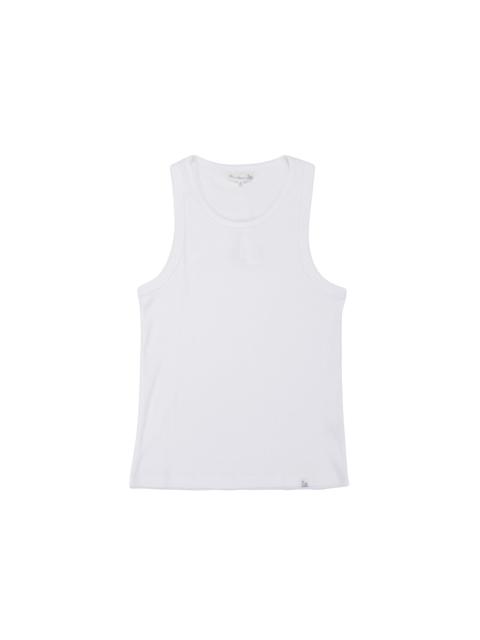 Merz b. Schwanen RIBTANK01 Iconic Ribbed Cotton Tank Top White