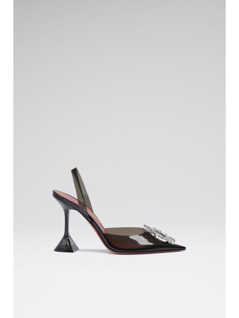 Amina Muaddi BEGUM GLASS SLING BLACK PVC