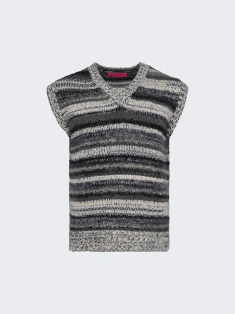 The Elder Statesman Boucle Mix Stripe Vest Multi