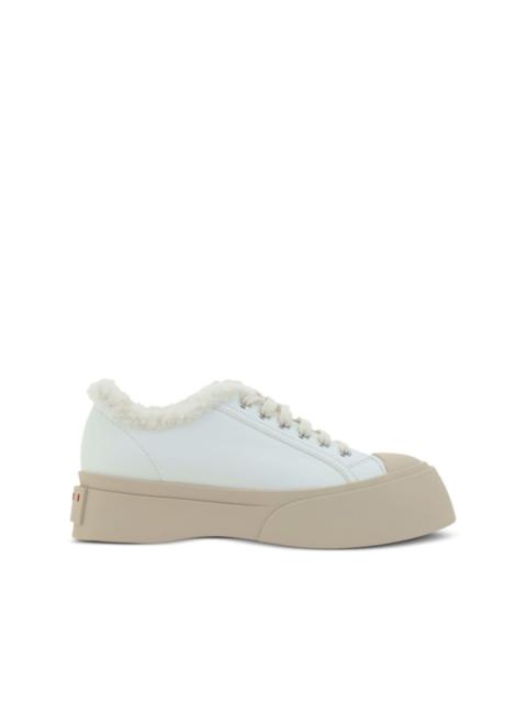 Pablo lace-up shearling-trim sneakers