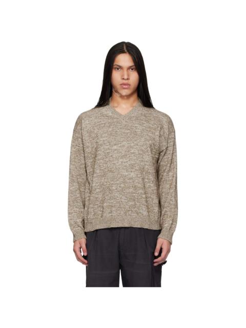 Maison Margiela Brown V-neck Sweater