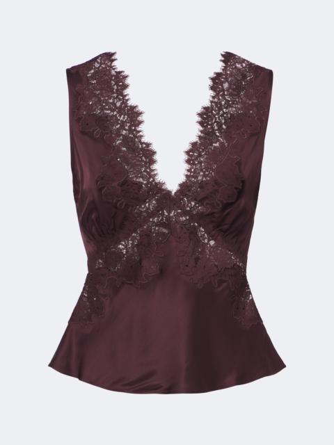 RIXO Emmie lace-trimmed satin top