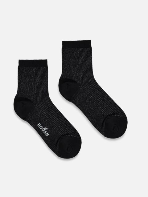 HOGAN Pinstripe Socks Black