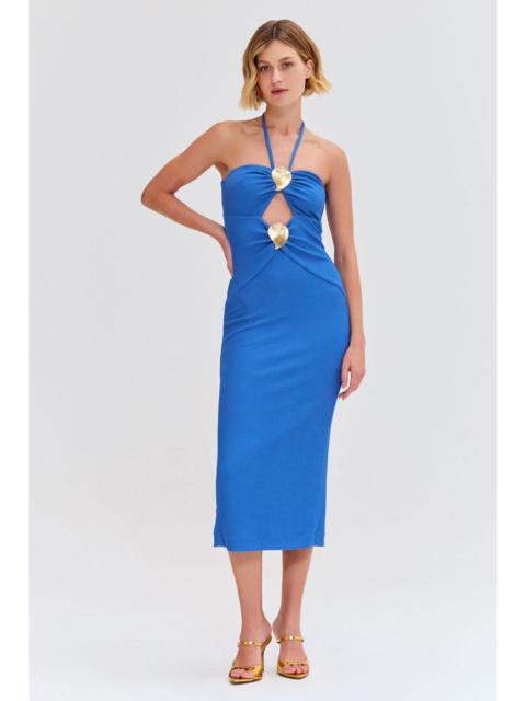 PatBO MERIAN KNIT HALTERNECK DRESS